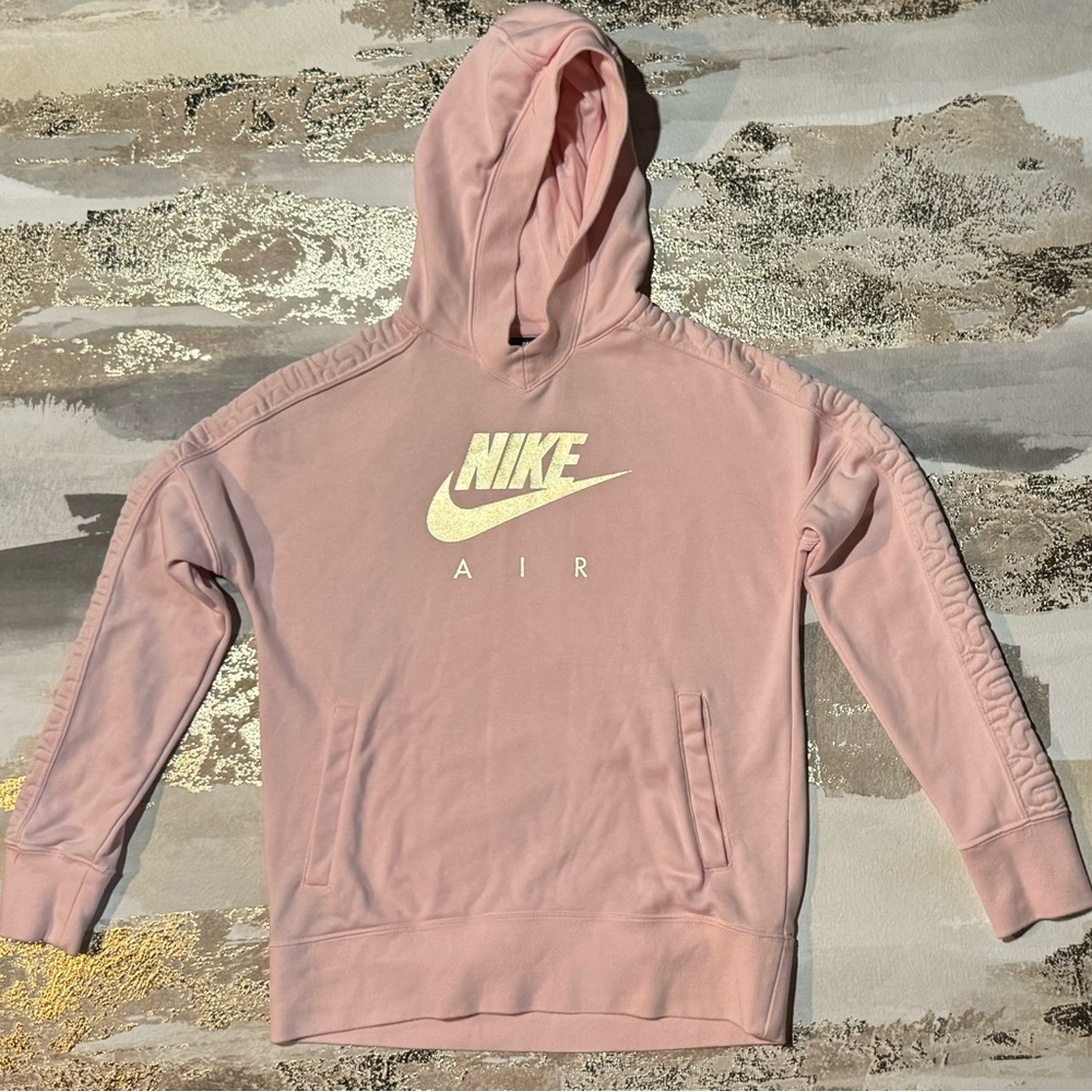 Girls Nike Air GX Pullover Hoodie Dynamic Yellow/Metallic Gold